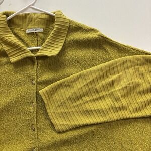 Margaret Winters Mustard Button Front Cotton Cardigan Sweater Size‎ M Lagenlook